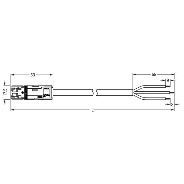 pre-assembled connecting cable Eca Plug/open-ended black image 8