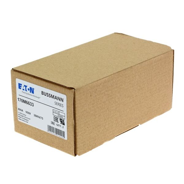 Fuse-link, high speed, 800 A, AC 950 V, size 3, 76 x 92 x 75 mm, aR, IEC, single indicator image 4