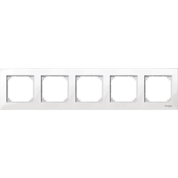 M-Plan frame, 5-gang, polar white, glossy image 4