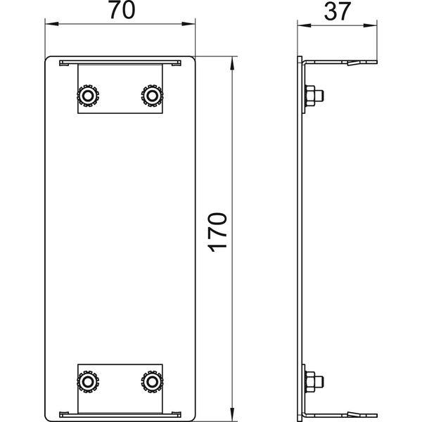 GA-E70170RW End piece  70x170x37 image 2