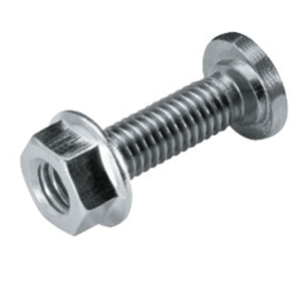 BOLT - WITH FLANGED NUT - M6x10 - FINISHING: DACRO image 1