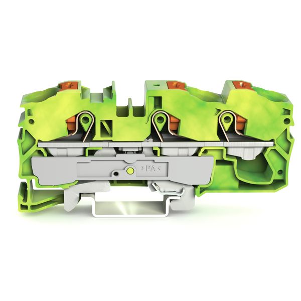 3-conductor ground terminal block with push-button 16 mm² green-yellow image 1