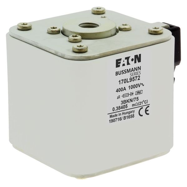 Fuse-link, high speed, 400 A, AC 1000 V, Size 3, 76 x 92 x 75 mm, aR, IEC, single indicator image 8