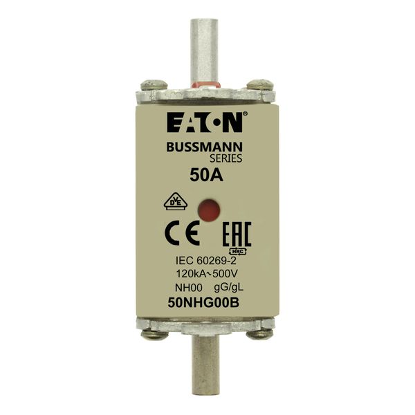 Fuse-link, low voltage, 50 A, AC 500 V, NH00, gL/gG, IEC, dual indicator image 9