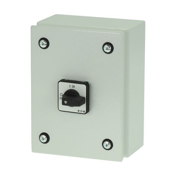 On-Off switch, P1, 40 A, 3 pole, surface mounting, with black thumb grip and front plate, in steel enclosure image 6