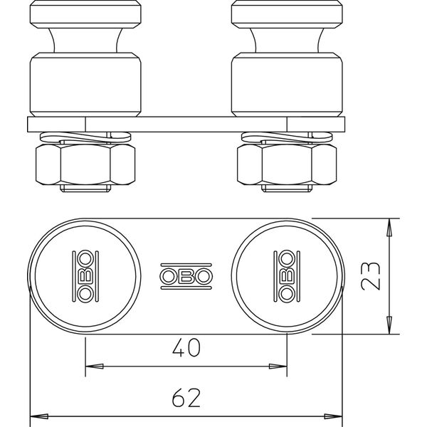 5002 N-VA Connection terminal for two round conductors 8-10mm image 2