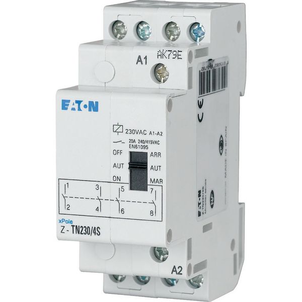 Pre-selection relay, 230VAC/50Hz, 4N/O, 20A, 2HP image 3