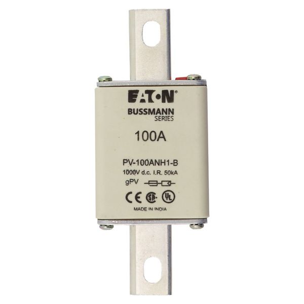 Fuse-link, high speed, 100 A, DC 1000 V, NH1, gPV, UL PV, UL, IEC, dual indicator, bolted tag image 5
