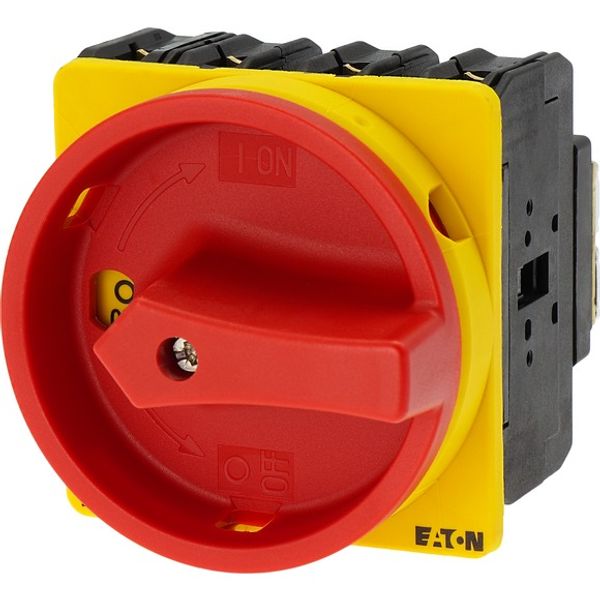 Main switch, P3, 63 A, flush mounting, 3 pole + N, Emergency switching off function, With red rotary handle and yellow locking ring, Lockable in the 0 image 5