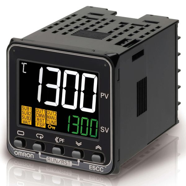 Temp. controller, PRO,1/16 DIN (48x48mm),Progr.,3 AUX,2 x 12 VDC pulse image 1