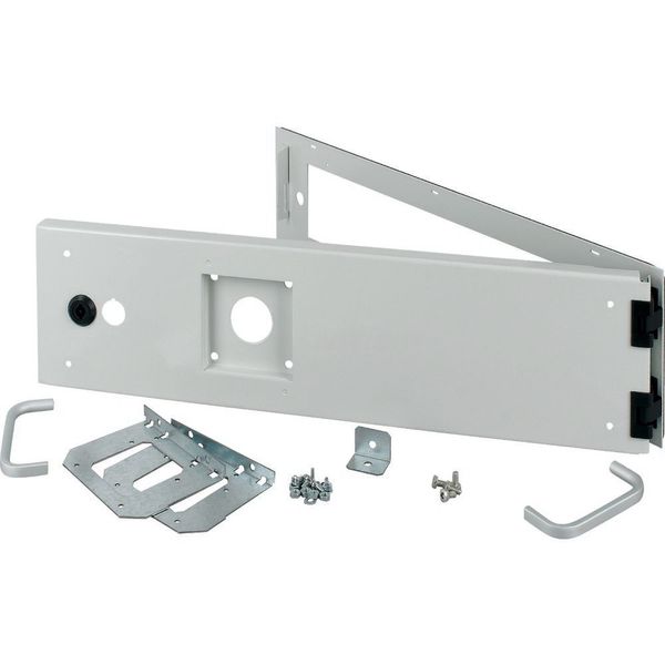 Opening metal front plate for drawer, NZM, closed IP55, H=150mm, grey image 4