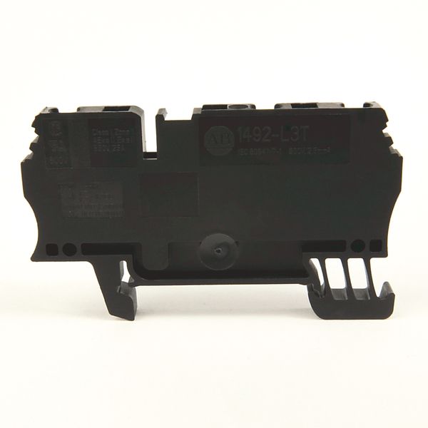 Allen-Bradley, 1492-L3T-BL, Spring Clamp Terminal Block, One-Circuit Feed-Through Block, 2.5mm² (# 30 AWG - # 12 AWG), 2 Connection points on one side, Black, image 1