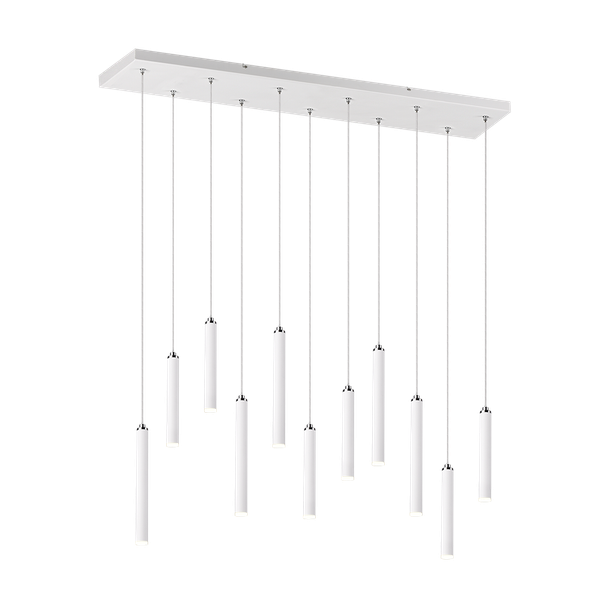 Tubular LED pendant 115 cm matt white image 1