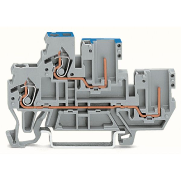 1-conductor/1-pin double deck receptacle terminal block Through/throug image 1