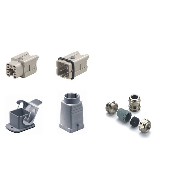 Industrial connectors (set), Series: HA, Screw connection, Size: 1, Nu image 1