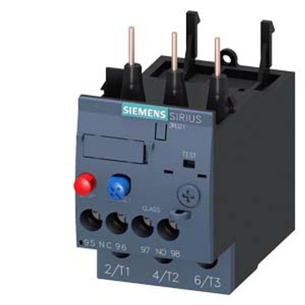 overload relay 17...22 A thermal for motor protection frame size S0, class 10 for mounting onto contactors main circuit: screw auxiliary circuit: screw image 1