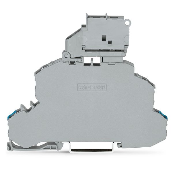 Double-deck fuse terminal block with pivoting fuse holder Through/Fuse image 1