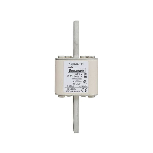 Fuse-link, high speed, 350 A, AC 690 V, size 1, 53 x 69 x 136 mm, aR, IEC, UL, no indicator, 90 mm centers image 8