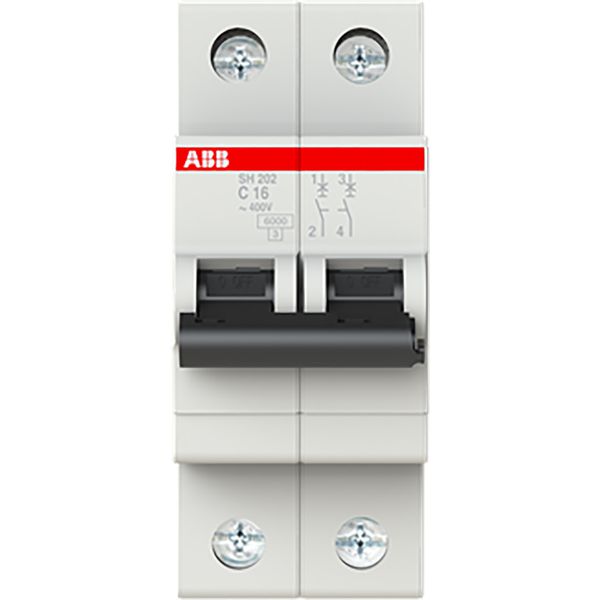 SH202-C16 Miniature Circuit Breaker - 2P - C - 16 A image 1