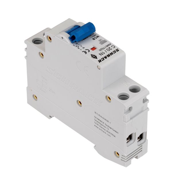 Miniature Circuit Breaker (MCB) AMPARO 6kA, C 20A, 1+N, 1MW image 3