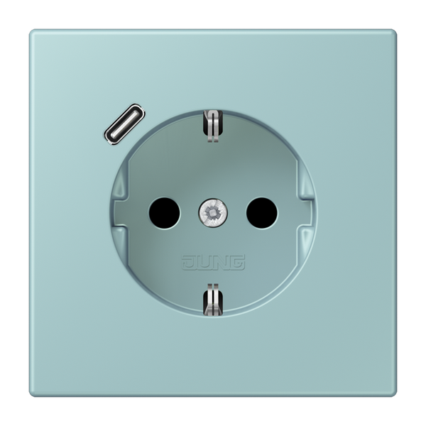 SCHUKO socket with USB type C LC32033 LC1520-18C214 image 1