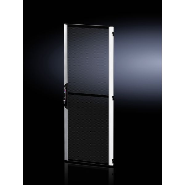 Aluminium/sheet steel door, vented for VX IT, 600x2200 mm, RAL 9005 image 3