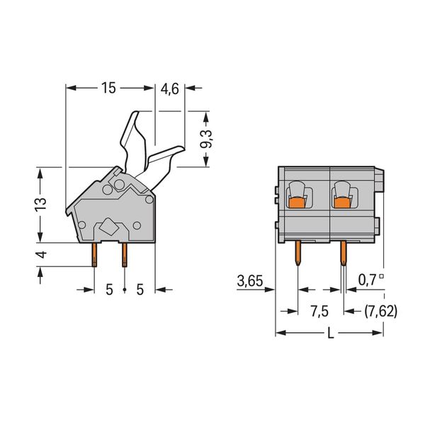 PCB terminal block push-button 2.5 mm² light gray image 2