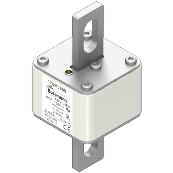 Fuse-link, high speed, 450 A, AC 690 V, size 2, 61 x 77 x 135 mm, aR, IEC, UL, no indicator, 90 mm centres image 7