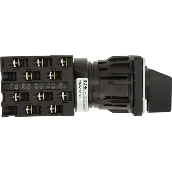 Step switches, T0, 20 A, centre mounting, 5 contact unit(s), Contacts: 10, 45 °, maintained, Without 0 (Off) position, 1-5, Design number 15139 image 9