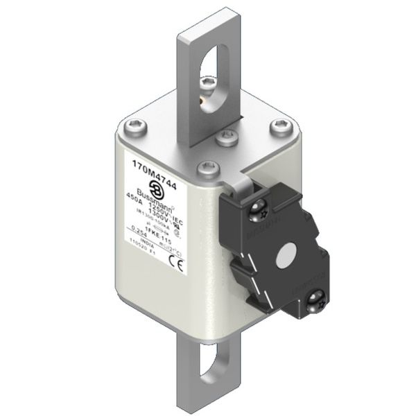 Fuse-link, high speed, 450 A, AC 1250 V, size 1, 53 x 69 x 160 mm, aR, IEC, UL, single indicator image 2