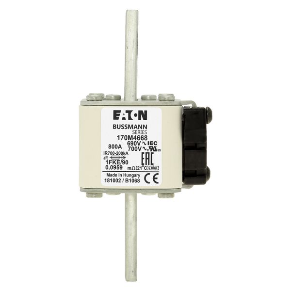 Fuse-link, high speed, 800 A, AC 690 V, size 1, 53 x 69 x 136 mm, aR, IEC, UL, single indicator image 8