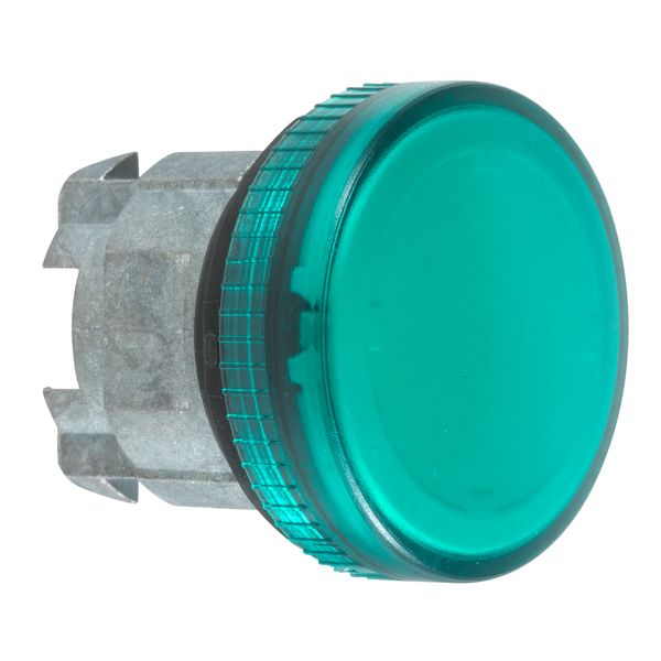 Harmony XB4, Pilot light head, metal, green, Ø22, plain lens for BA9s bulb image 1