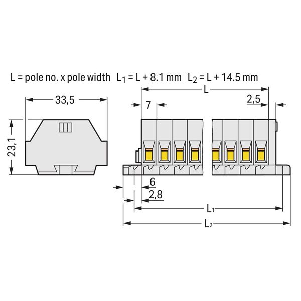 2-conductor terminal strip without push-buttons suitable for Ex e II a image 2