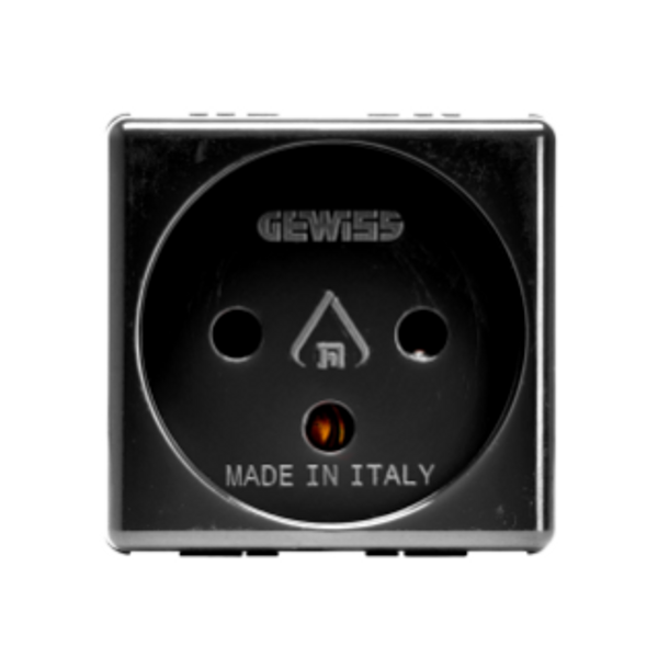 ISRAELI STANDARD SOCKET-OUTLET 250V ac - 2P+E 16A - 2 MODULES - SYSTEM BLACK image 1