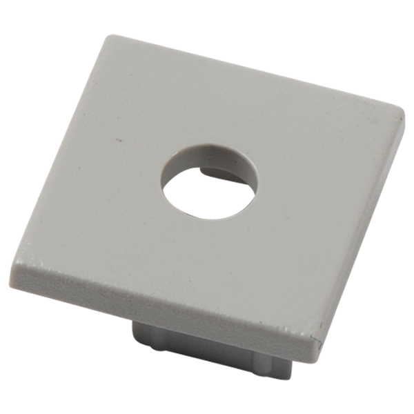 End Cap with hole for Plaster In Profile 15.5x15mm IP20 Silver image 2