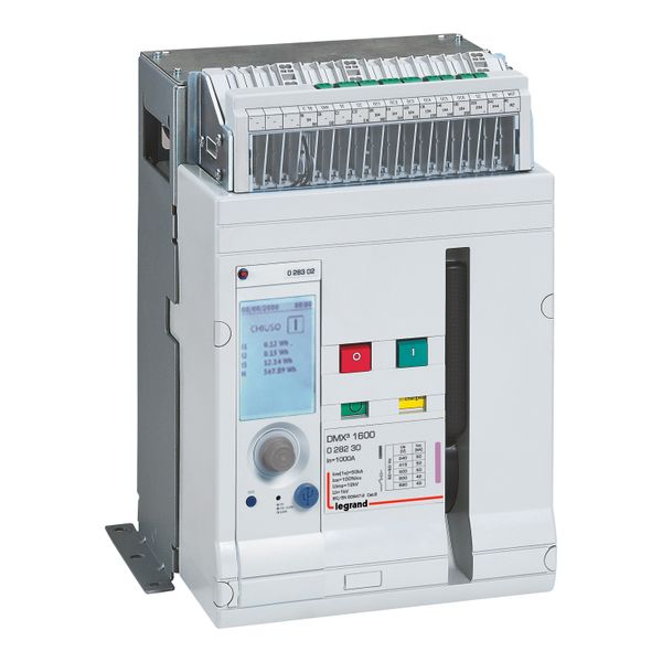 Open circuit breaker fixed version DMX³1600 4P 1000A breaking capacity 50kA, complete with MP4.10 protection unit reference 028302 image 1