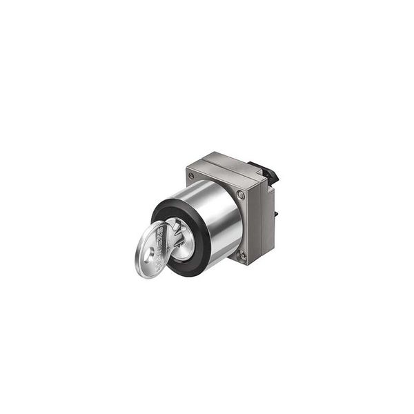 22MM ROUND METAL ACTUATOR: RONIS LOCK WITH 2 KEYS MAINTAINED CONTACT 2 SWITCH POSITIONS O-I LOCK  3SB3500-4AD01 image 1