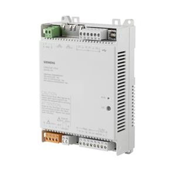 DXR2.E09T-101A - Compact room automation station, BACnet/IP, 230 V, flat housing, 1 DI, 2 UI, 1 relay, 1 AO, 4 triac image 1