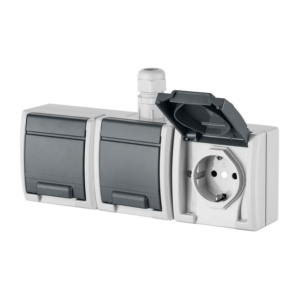 AQUANT SOCKET 3x2P+Z SCHUKO HORIZONTAL image 2