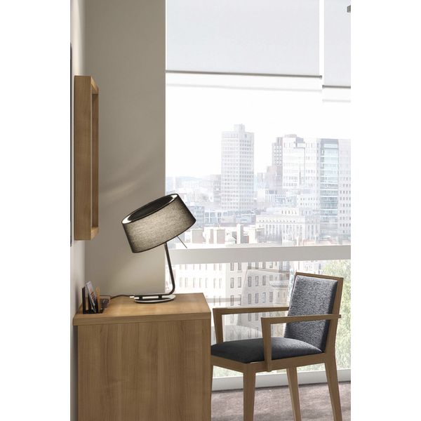 HOTEL BLACK TABLE LAMP 1 X E27 60W image 1