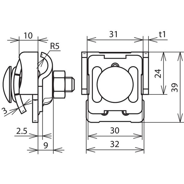 Saddle clamp Al clamping range 0.7-8mm with clamping frame for Rd 6-10 image 2