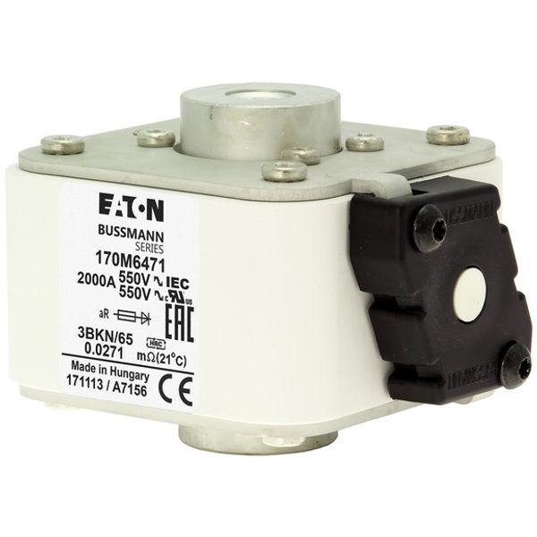 Fuse-link, high speed, 1250 A, AC 690 V, size 3, 76 x 92 x 63 mm, aR, IEC, single indicator image 1