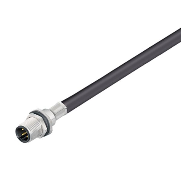 Round plug ,Built-in (with cable), Pin, M12, Number of poles: 5, 2 m,  image 1