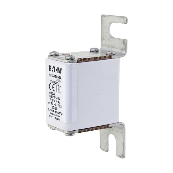 Fuse-link, high speed, 400 A, AC 690 V, DIN 00, 30 x 51 x 100 mm, aR, DIN, IEC, single indicator image 14