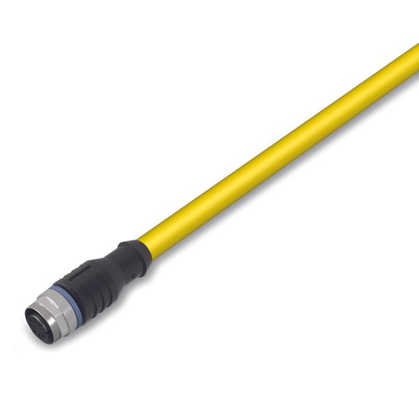 System bus cable for drag chain M12B socket straight 5-pole yellow image 1
