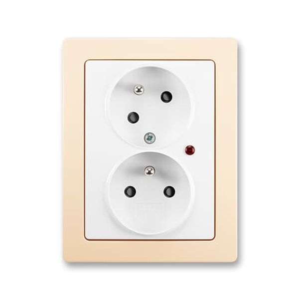 5593J-C02357 B1C1 Double socket outlet with earthing pins, shuttered, with turned upper cavity, with surge protection image 2