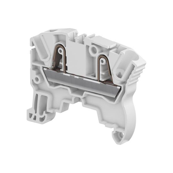 MODULAR TERMINAL BLOCKS, FEED-THROUGH, PI-SPRING TERMINAL BLOCK, GRAY, PRODUCT SPACING .236 IN [6 MM], 2 POSITION, DIN RAIL image 1