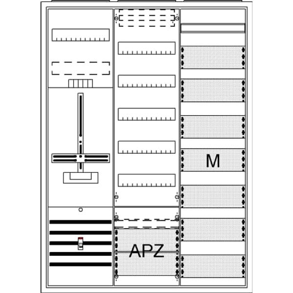 DA37CD Meter board, Field width: 3, Rows: 57, 1100 mm x 800 mm x 215 mm, Isolated (Class II), IP31 image 17