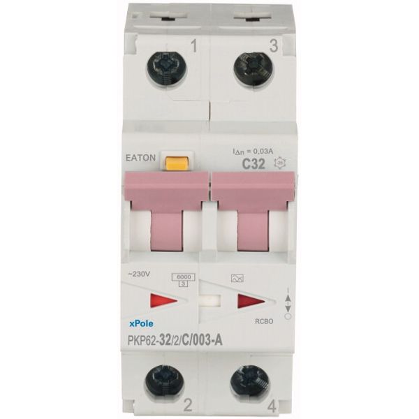 RCD/MCB combination, 32 A, 30 mA, MCB trip characteristic: C, 2p, RCD trip characteristic: A image 2