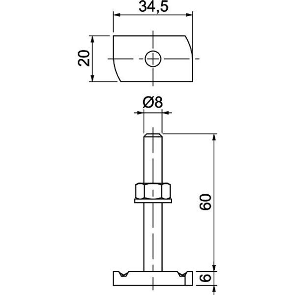 MS41HB M8x60 ZL Hammerhead screw for profile rail MS4121/4141 M8x60mm image 2